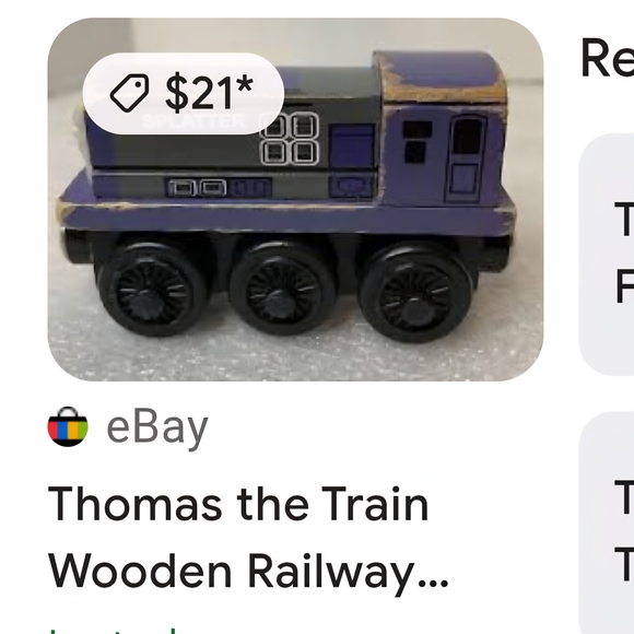 Thomas & Friends Wooden Railway Splatter toy  Purple and Gray Wooden Train Toy - Picture 5 of 5